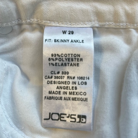 Joe’s Jeans White Distressed Skinny Ankle Denim Sz 29 GUC - Small Marks - Picture 9 of 10